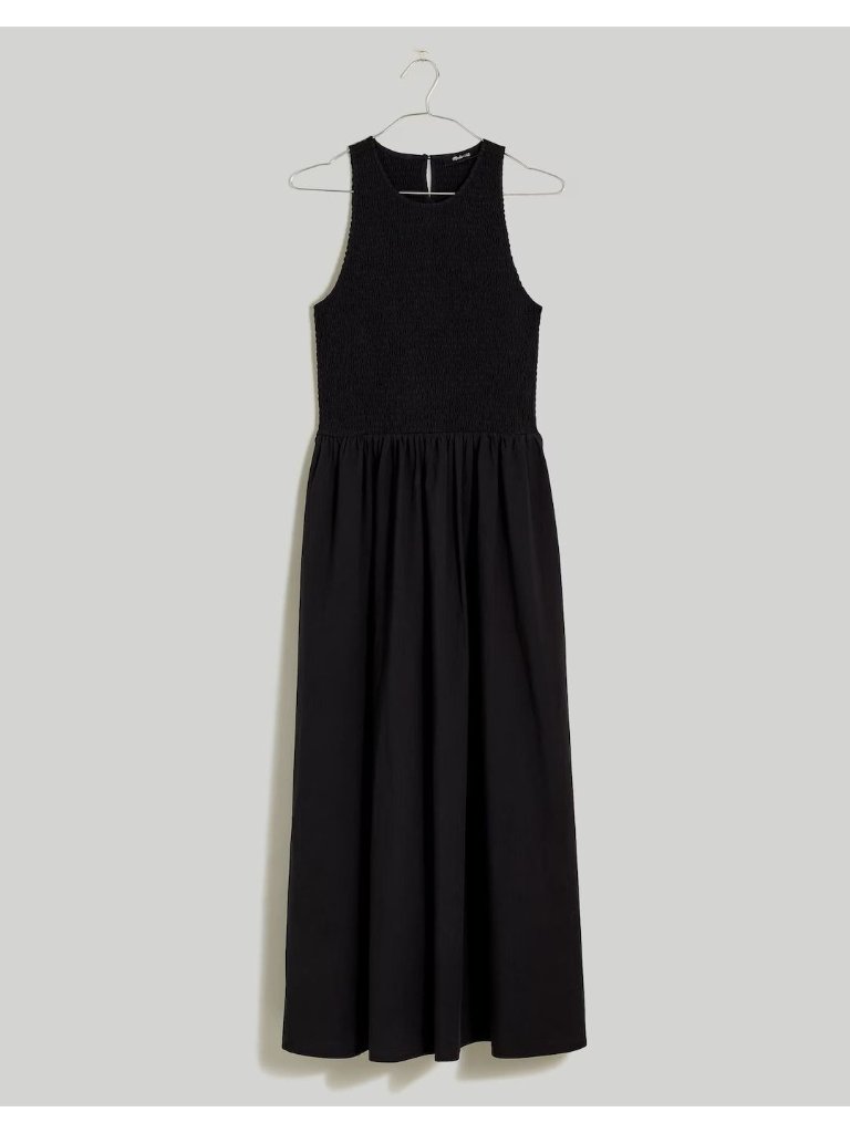 Madewell The Melody Smocked Midi Dress Women's Size Xxs In Black New With Tags!